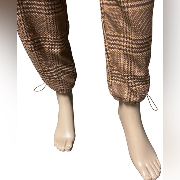 Nocturne Plaid Pull On Trouser Pant Relax High Rise Preppy Skate Rave Women 42 - Picture 4 of 8